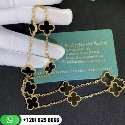 Van Cleef & Arpels Vintage Alhambra Necklace 10 Motifs Onyx VCARA42700