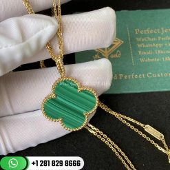 Van Cleef & Arpels Magic Alhambra Long Necklace 1 Motif Yellow Gold Malachite VCARO3MG00