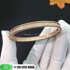 VCARP27F00 Perlée diamonds bracelet, 1 row, yellow gold, round diamonds, medium model; diamond quality DEF, IF to VVS.