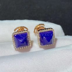 Marli Cleo Diamond Stud Pyramid Earrings Lapis Lazuli