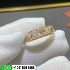 Cartie Love Wedding Band Diamond-paved Pink Gold Medium - B4085800