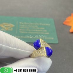 Marli Cleo Diamond Ring 18k Gold Diamond Lapis Lazuli Ring