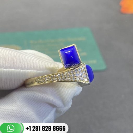 Marli Cleo Diamond Ring 18k Gold Diamond Lapis Lazuli Ring