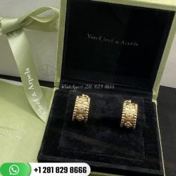 Van Cleef & Arpels Perlée Clovers Hoop Earrings Yellow Gold Diamond