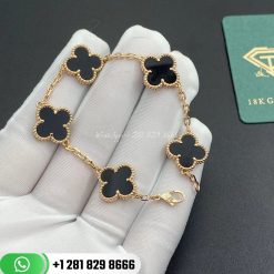 Van Cleef & Arpels Vintage Alhambra Bracelet 5 Onyx