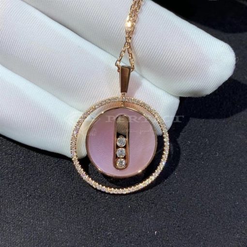 Messika Pink Mother-of-pearl Lucky Move MM Necklace Diamond