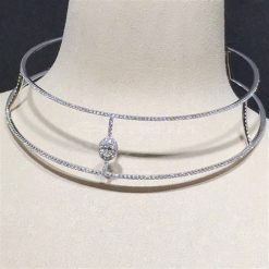 Messika Glam'azone Skinny PavÉ Necklace Diamond White Gold