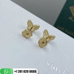 Sweet Alhambra butterfly earstuds, yellow gold, white mother-of-pearl. VCARN5JM00