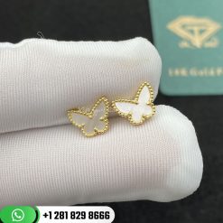 Van Cleef & Arpels Sweet Alhambra Butterfly Earstuds Yellow Gold Mother-of-pearl