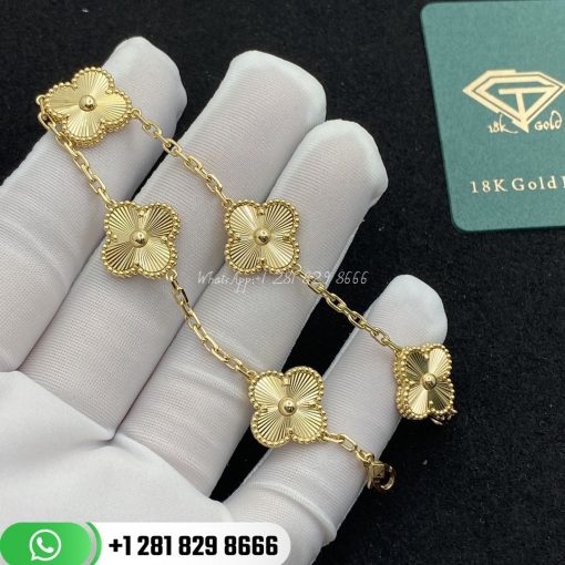 Van Cleef & Arpels Vintage Alhambra Bracelet 5 Motifs Yellow Gold – VCARP3JK00