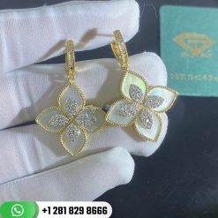 Roberto Coin Princess Flower Earrings with Mother of Pearl and Diamonds