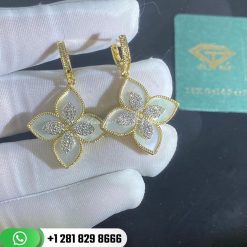 Roberto Coin Princess Flower Earrings with Mother of Pearl and Diamonds