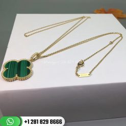 VCARO3MG00 Magic Alhambra long necklace, 1 motif, yellow gold, malachite.