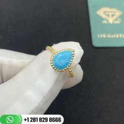 Boucheron Serpent BohÈme Ring S Motif Ring Set with a Turquoise in Yellow Gold - JRG02856