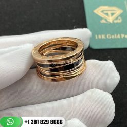 Bvlgari B.zero1 Design Legend Four-band Ring in 18K Rose Gold and Black Ceramic