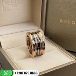 Bvlgari B.zero1 Design Legend Four-band Ring in 18K Rose Gold and Black Ceramic