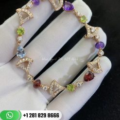 Bvlgari Divas' Dream Bracelet in 18K Rose Gold with Coloured Gemstones and Pavé Diamonds-355618