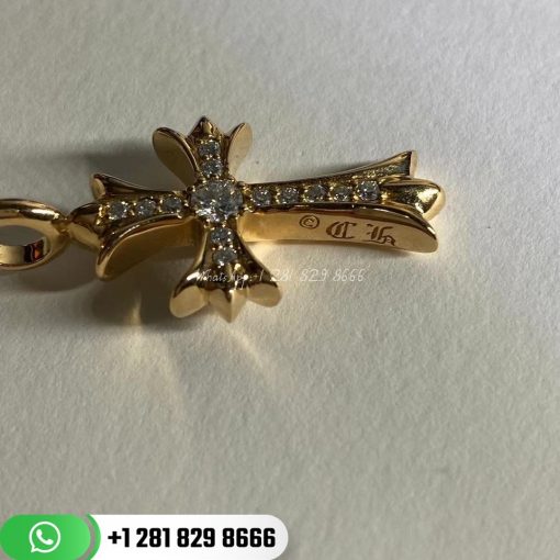 Chrome Hearts CH 22k Gold Paved Diamond Cross