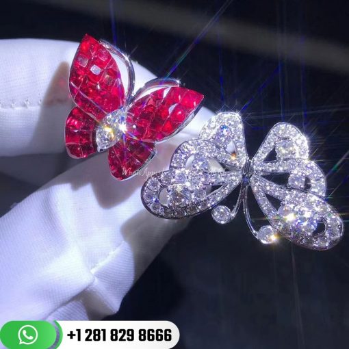 Van Cleef & Arpels Between the Finger Ring Flying Butterfly Ring with Mystery Set Rubies VCARF27100