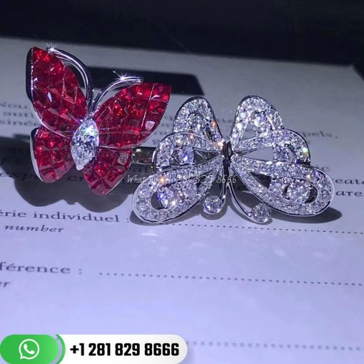 Van Cleef & Arpels Between the Finger Ring Flying Butterfly Ring with Mystery Set Rubies VCARF27100