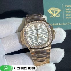 Patek Philippe Nautilus 7118/1200R-001 Ladies 18K Rose Gold Watch Diamonds