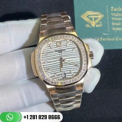 Patek Philippe Nautilus 7118/1200R-001 Ladies 18K Rose Gold Watch Diamonds
