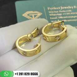Cartier Love Earrings 2 Diamonds Yellow Gold -B8022900