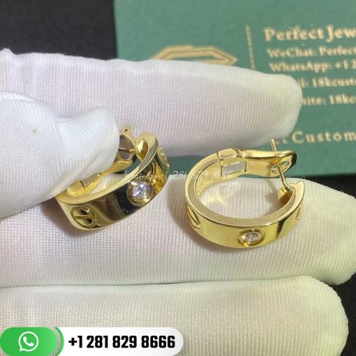 Cartier Love Earrings 2 Diamonds Yellow Gold -B8022900