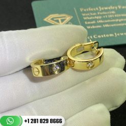 Cartier Love Earrings 2 Diamonds Yellow Gold -B8022900