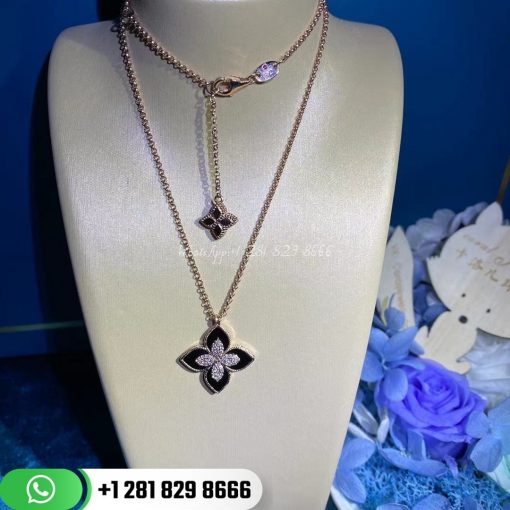 Roberto Coin Princess Flower Collection Pendant Black Jade ADV888CL1837