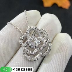 Chanel Fil de Camélia Necklace Small Version 18k White Gold Diamonds J2580