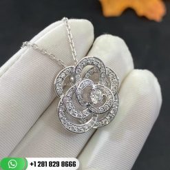 Chanel Fil de Camélia Necklace Small Version 18k White Gold Diamonds J2580