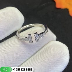 Tiffany T Diamond Wire Ring in 18k White Gold