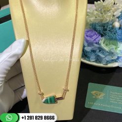 Bvlgari Gelati Necklace 18k Rose Gold with Malachite and Pave Diamonds 356186