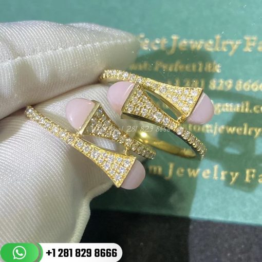 Marli Cleo Diamond Midi Hoop Earrings CLEO-E15 Pink Opal