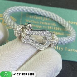 Fred Force 10 Bracelet 18k White Gold and Diamonds Large Model - 0B0050 - 6B0109