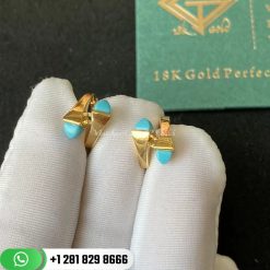 Marli Cleo Gold Huggie Earrings -CLEO-E19 | Turquoise