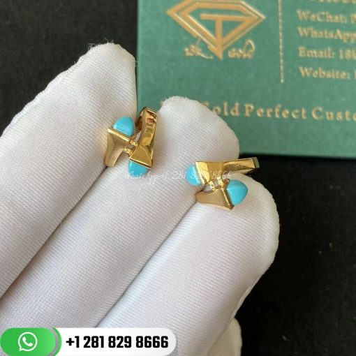 Marli Cleo Gold Huggie Earrings -CLEO-E19 | Turquoise