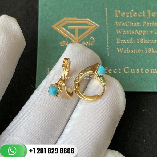 Marli Cleo Gold Huggie Earrings -CLEO-E19 | Turquoise