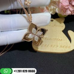 Roberto Coin Princess Flower Pendant Rose Gold with Diamonds Large Version