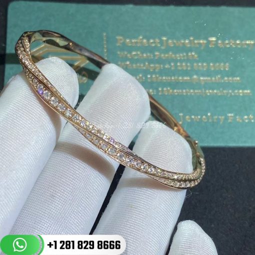 Graff Spiral Pavé Diamond Bangle Rose Gold - RGB349S