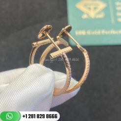 Tiffany T Diamond Hoop Earrings in 18k Rose Gold