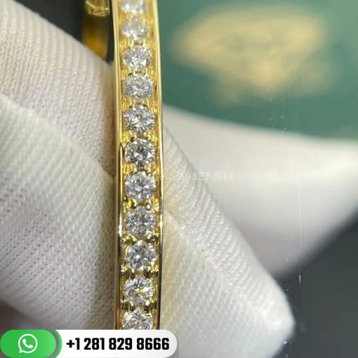 Tiffany T T1 Narrow Diamond Hinged Bangle in 18k Gold