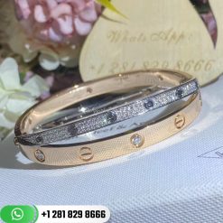 Cartier Love Bracelet Diamond-paved Rose Gold and White Gold - N6039217