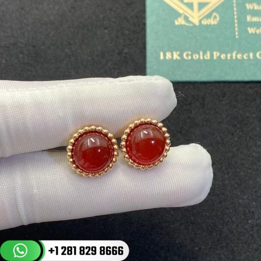 Van Cleef & Arpels Perlée Couleurs Earrings Rose Gold Carnelian - VCARP4E000