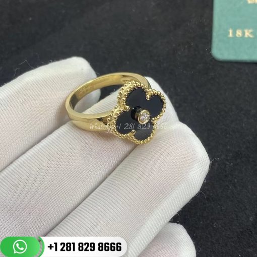 Van Cleef & Arpels Vintage Alhambra Ring Yellow Gold Onyx - VCARA41000
