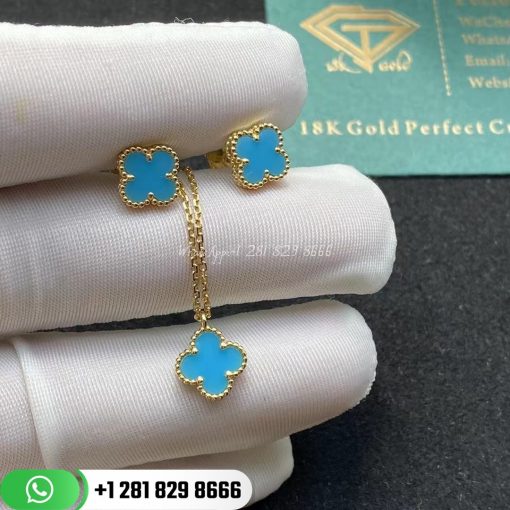 Van Cleef & Arpels Sweet Alhambra Pendant Yellow Gold Turquoise