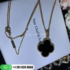 Van Cleef & Arpels Magic Alhambra Long Necklace 1 Motif Yellow Gold Onyx - VCARO49M00