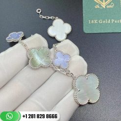 Van Cleef & Arpels Magic Alhambra Bracelet 5 Motifs White Gold Chalcedony Mother-of-pearl – VCARL62400