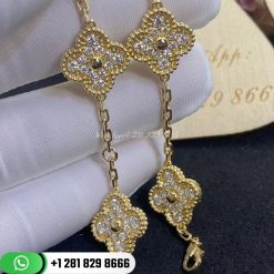 Van Cleef & Arpels Vintage Alhambra Bracelet 5 Motifs Yellow Gold Diamond – VCARA41400